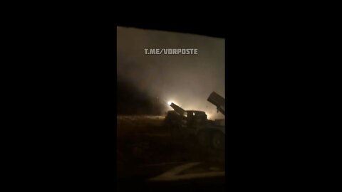 Night work of Russian MLRS (volume warning)
