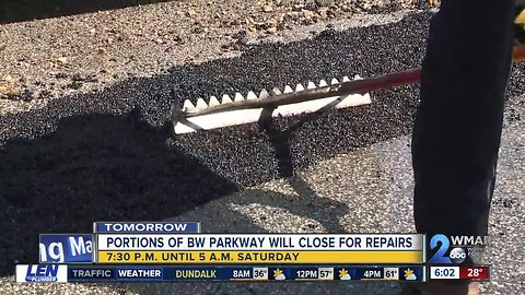 Repairs on Baltimore Washington Parkway expected to cause road closures