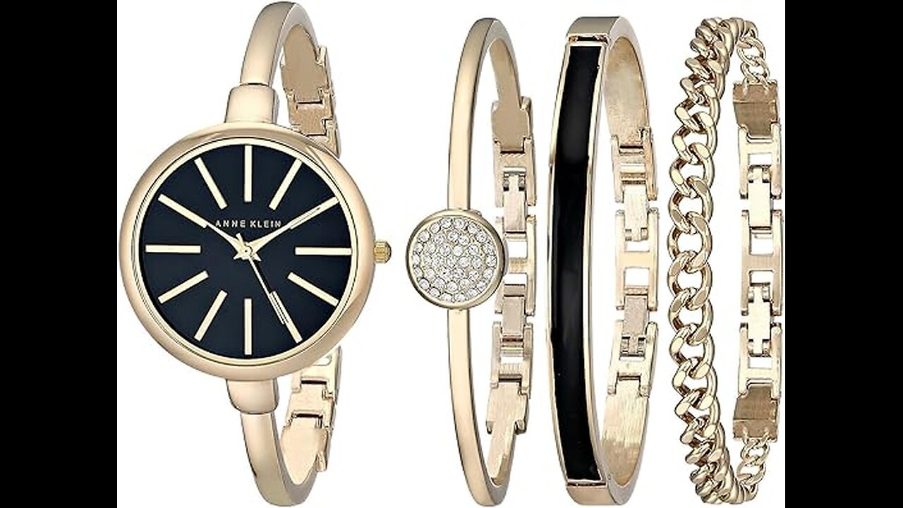 Anne Klein Women's AK/1470 Bangle Watch and Bracelet Set