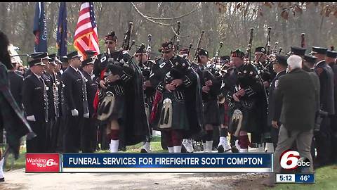 Hundreds gather to honor a firefighter killed in the line of duty