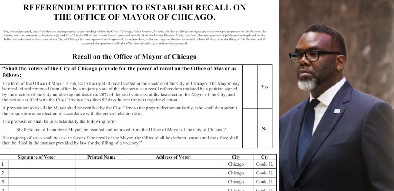 Mayor Brandon Johnson Faces Off With Petition Drive Launched To Give Voters Power To Recall Mayor