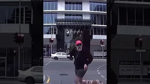 Angry pedestrian gets INSTANT KARMA 🤣🤣🤣