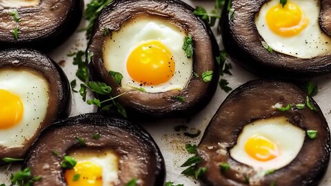 Just pour the egg on the Portobello mushrooms #mushroom #garlicmushroomrecipe