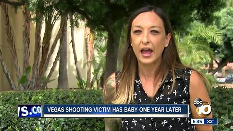 Vegas shooting victim has baby one year later