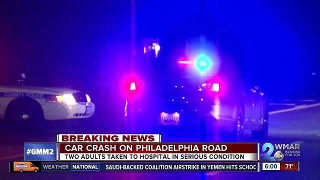 Two seriously injured after car flips in woods
