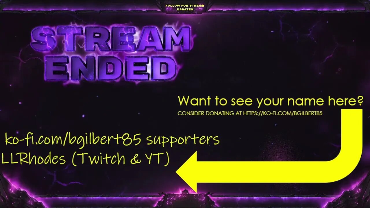 Want your name my stream #credits? Consider #giving #donating or #supporting via the #link below