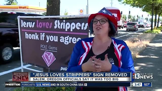 Jesus Loves Strippers sign removed