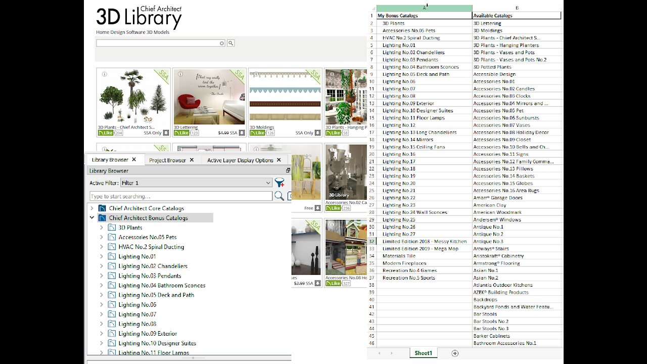 Using Excel with Chief Architect® X13 to create, filter, and sort bonus catalog lists