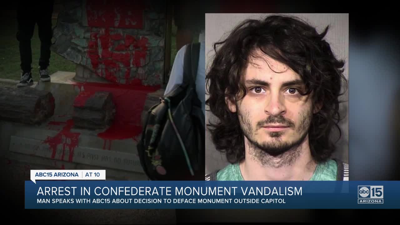 Valley man arrested for defacing Confederate monument with red paint