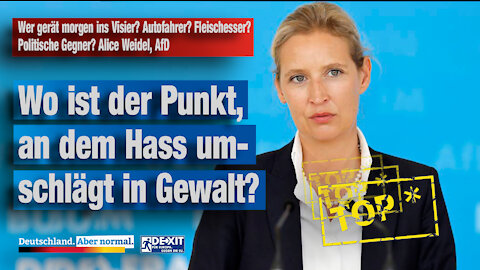 Wer gerät morgen ins Visier? Autofahrer? Fleischesser? Politische Gegner? Alice Weidel, AfD