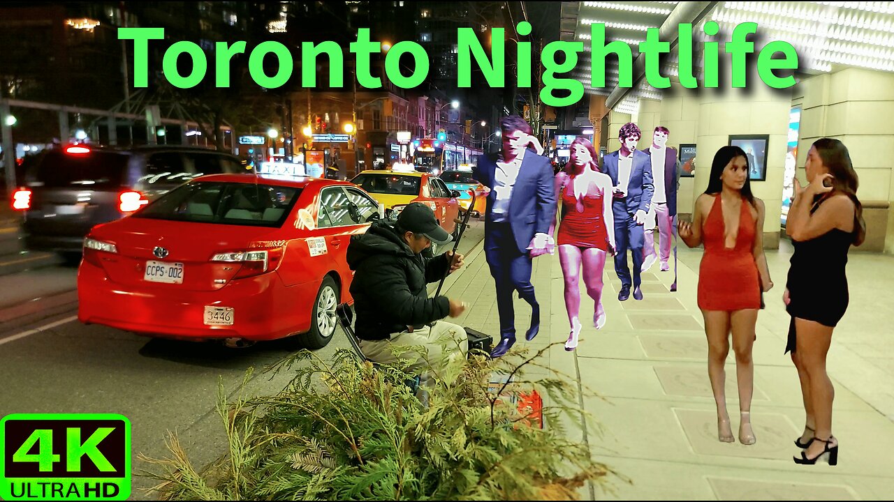 【4K】Friday Night 🔥 Exploring Nightlife Downtown Toronto Canada 🇨🇦