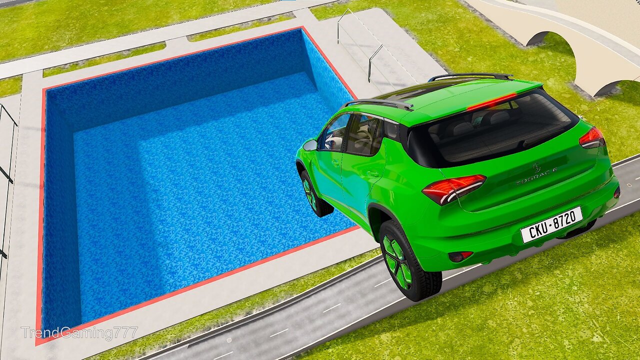 Epic High Speed Cars Jumping in pools - BeamNG.Drive