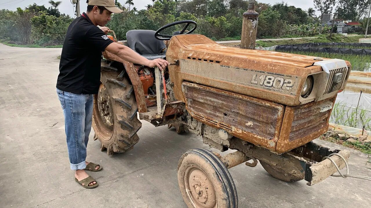 Restoration obsolete Kubota L1802 tractor _ Restore old KUBOTA L1802 tractor starter engine