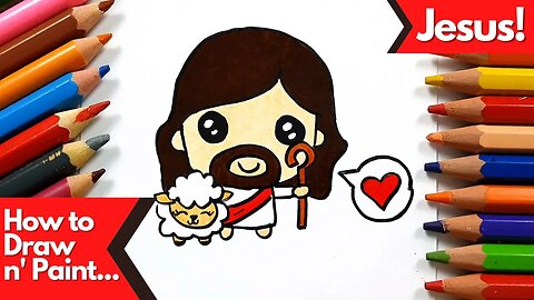 How to draw and paint Jesus Shepherd Kawaii