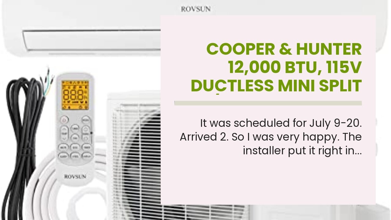 Cooper & Hunter 12,000 BTU, 115V Ductless Mini Split AC/Heating System Pre-Charged Inverter Hea...