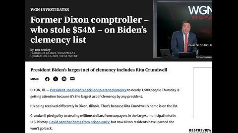 Former Dixon IL comptroller – who stole $54M – on Biden’s clemency list