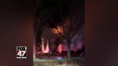 Large house fire causes Eaton County road to close Thursday night