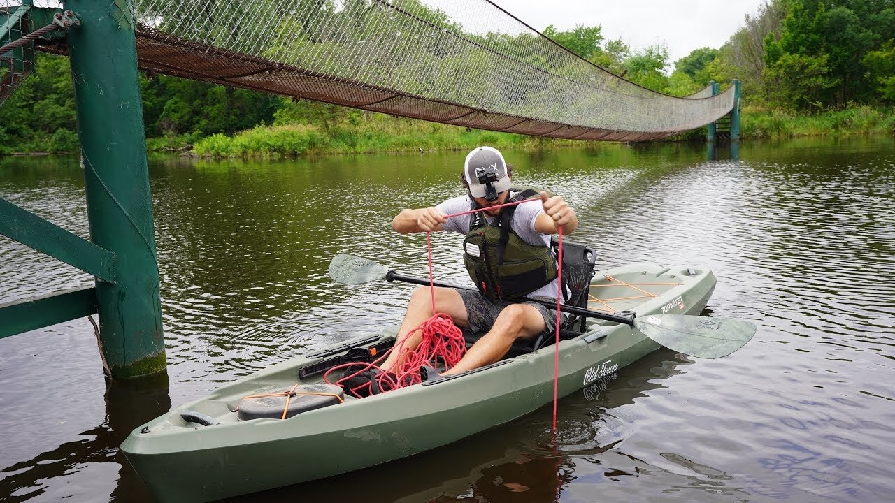 MAGNET FISHING UNDER 60 YEAR OLD PARK BRIDGE FROM KAYAK!! (Antique Find!?)