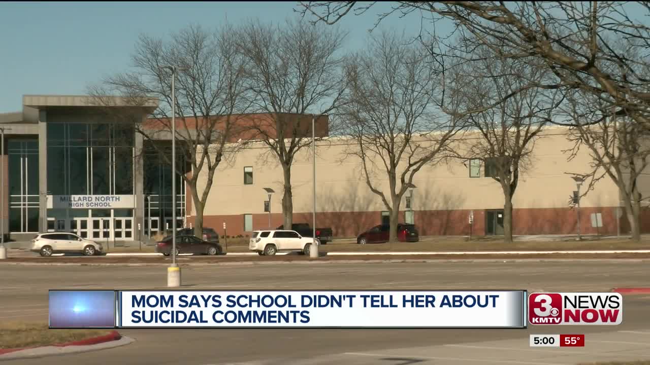 Mother says school didn't tell her of student's suicidal comments