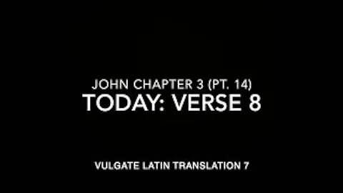 John Ch 3 Part 14 Verse 8 (Vulgate 7)