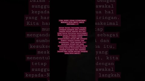 MENGAPA KITA MESTI HARUS BERUSAHA?