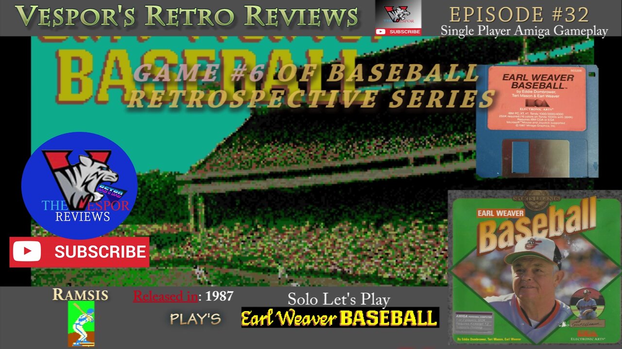 Solo Retro Let's Play |Earl Weaver Baseball (Amiga) | Baseball Retrospective 6 | 🕹️⚾