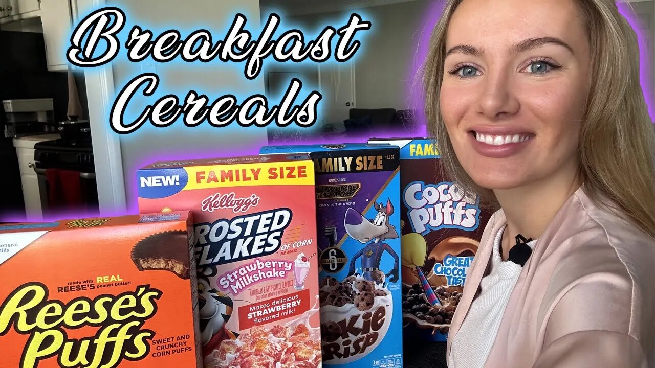 Russian Girl Tries US Breakfast Cereals! Reese's Puffs, Cookie Crisp, Cocoa Puffs!!!!