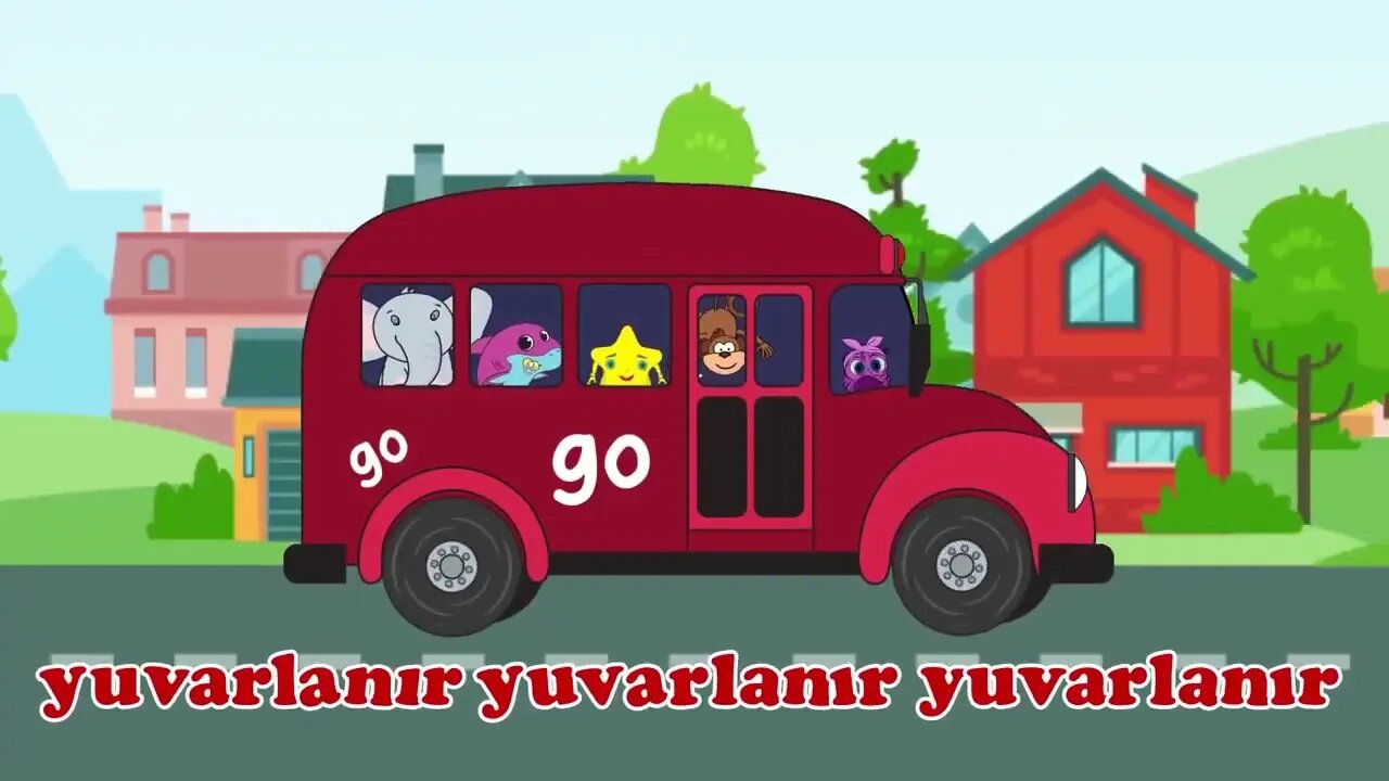 Otobüsün tekerleği yuvarlanır I Türkçe eğitici I bebek ve çocuk şarkıları I Çizgifilm #kids