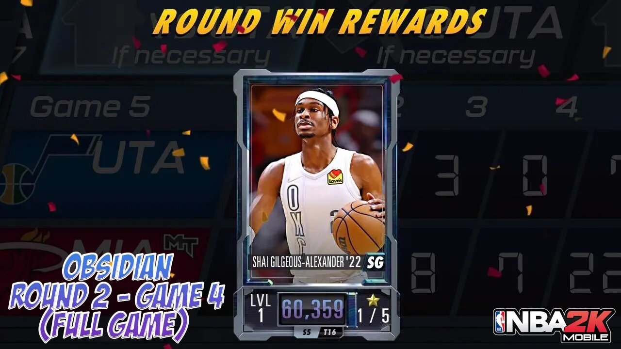 NBA 2k Mobile - OBSIDIAN Round 2 - Game 4. (Full Game) Claiming Shai Alexander!!!