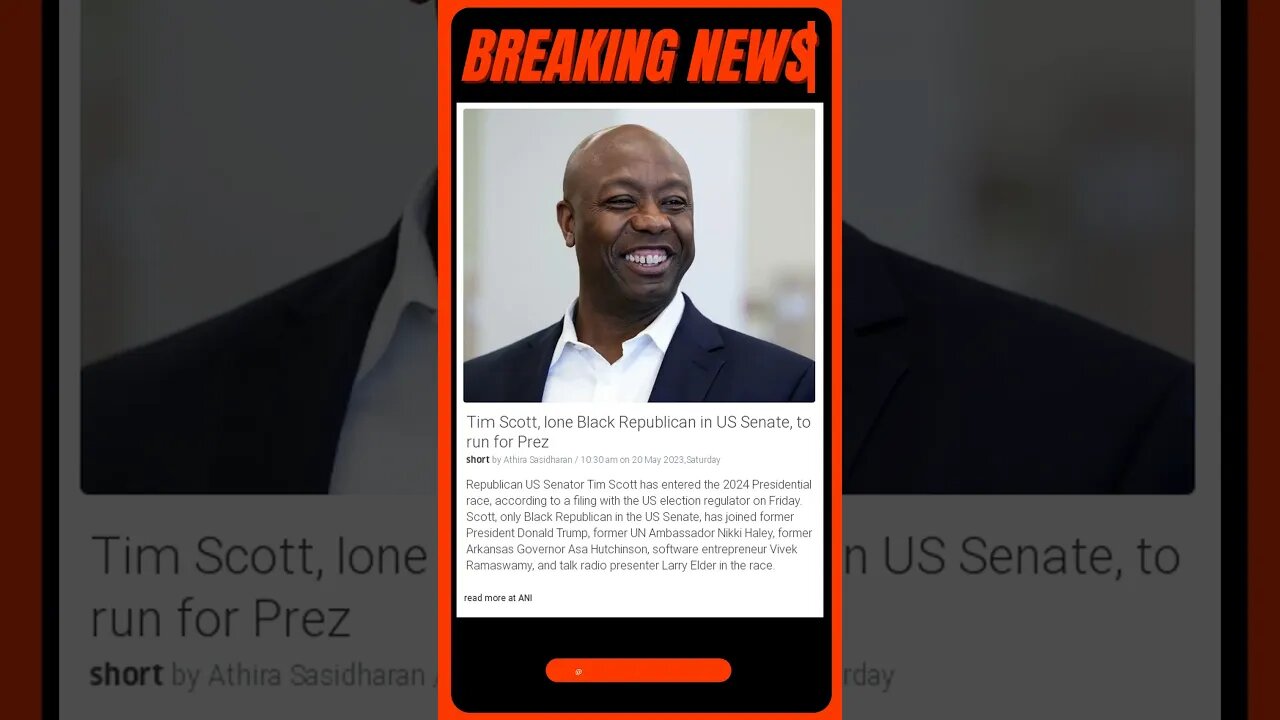 A Historic Run: Republican Senator Tim Scott Enters 2024 Presidential Race