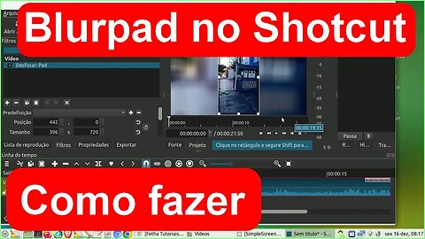 Truque para aplicar efeito Blurpad no Shotcut