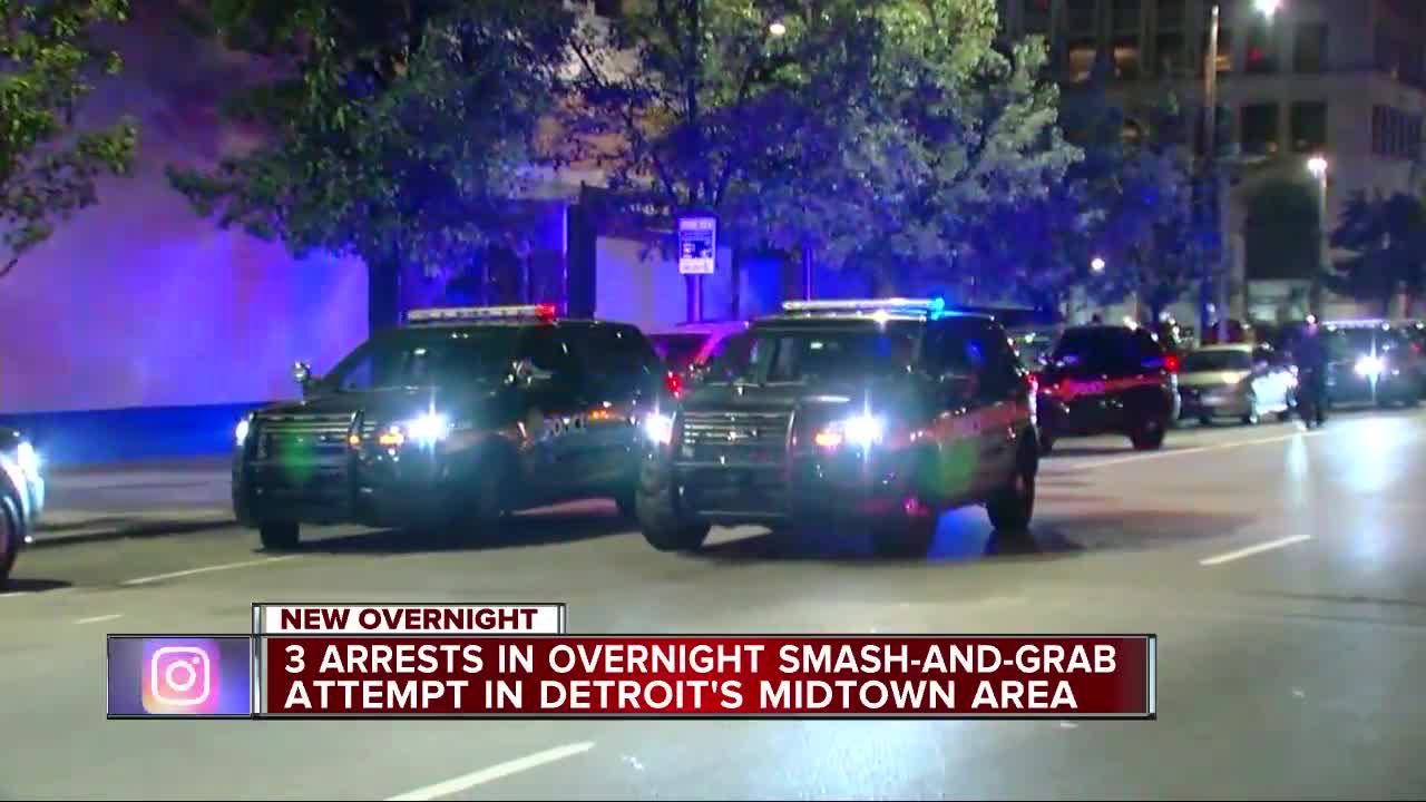 Three in custody after smash-and-grab attempt in Detroit's Midtown