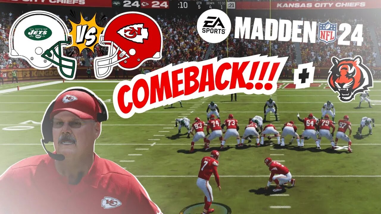 NFL Madden 24 | Chiefs Comeback H2H | Jets & Bengals