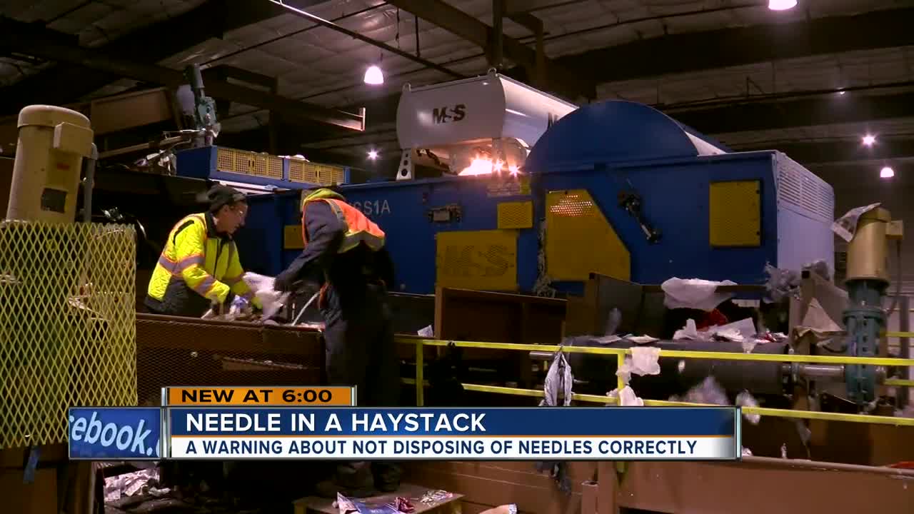 Recycling facilities report needles are one of their top contaminants