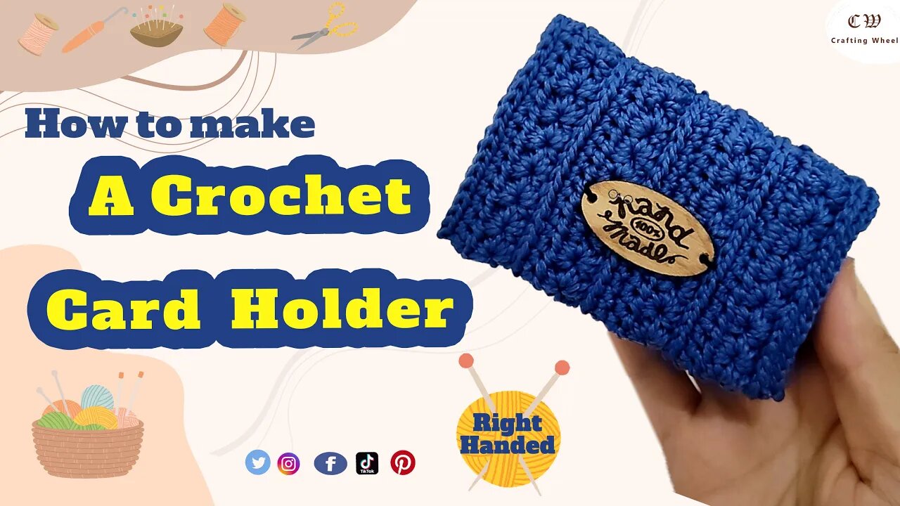 How to make a crochet card holder with subtitle ( Right Handed ).