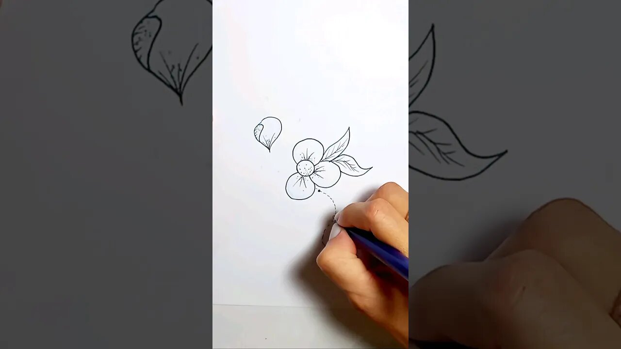 Desenho de Flor Muito Fácil para Iniciantes #shorts