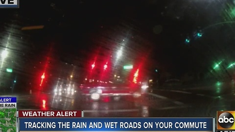 Tracking rain on the roadways Thursday morning