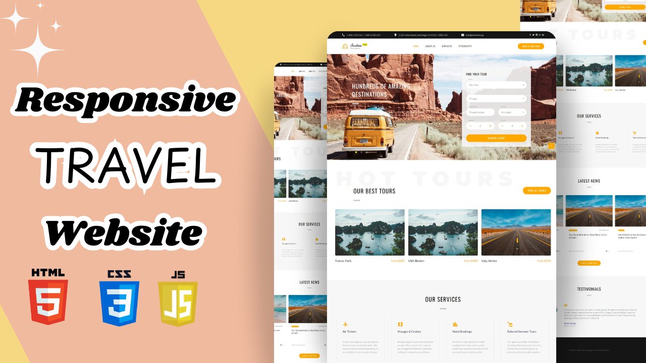 Responsive Travel Website | HTML, CSS & JS