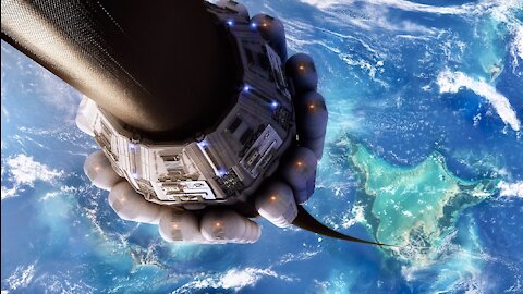 Space Elevator Connecting Earth To Space Station