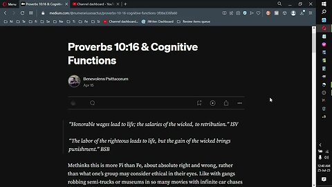 Proverbs 10:16; Proverbs & Cognitive Functions series