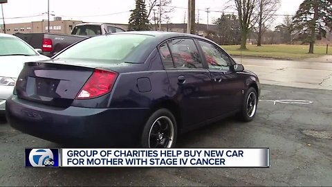 Group of charities help buy new car from mother with stage IV cancer