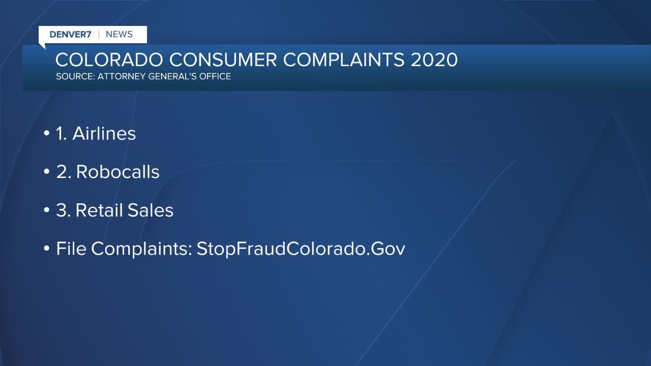 Colorado AG releases top consumer complaints of 2020