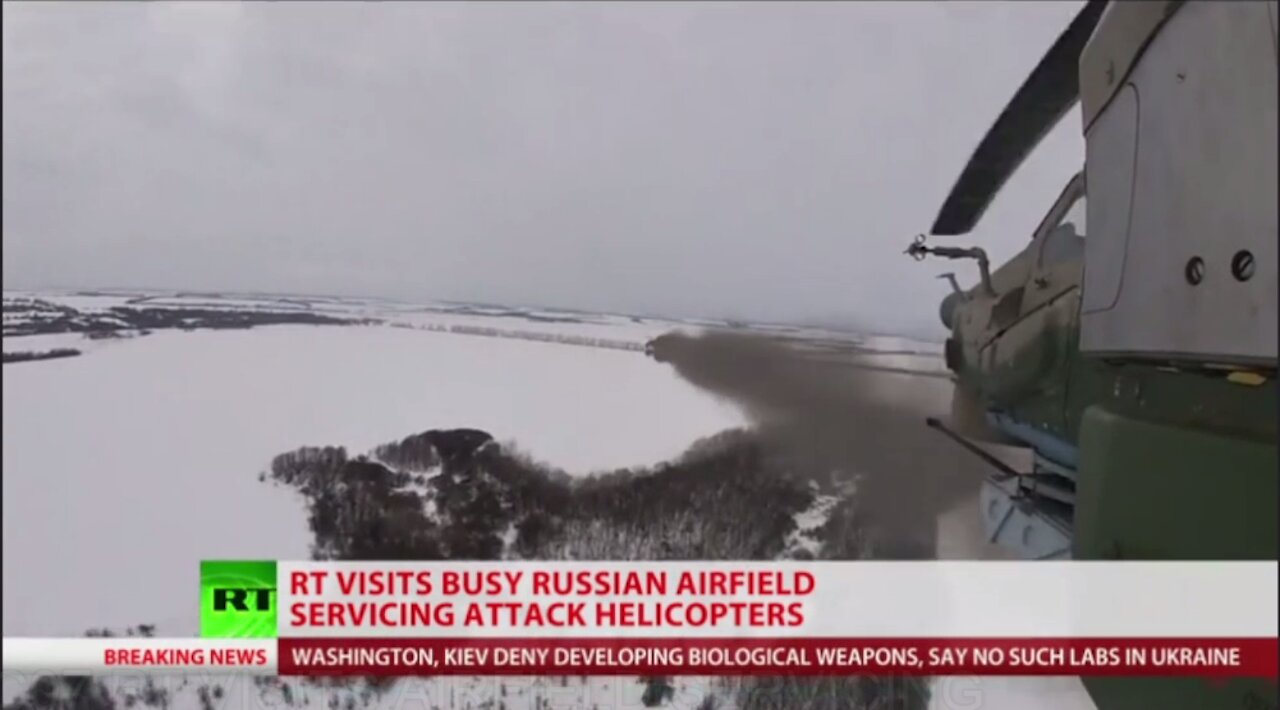 RT VISITS AIRFIELD SERVICING RUSSIAN ATTACK HELICOPTERS C07