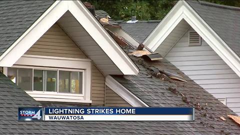 Lightning strike set a Wauwatosa home on fire