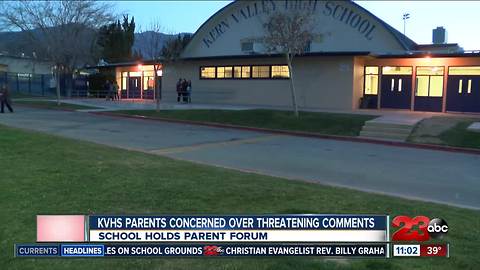 KVHS parents concerned over threatening comments