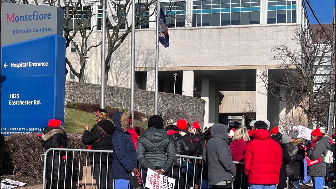 LIVE: Nurses on Strike at Montefiore Hospital Campus in Morris Park - Bronx, NYC