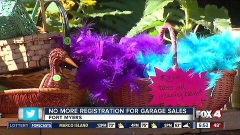 No more registration for Fort Myers garage sales