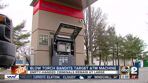 Blowtorch bandits target ATM machine