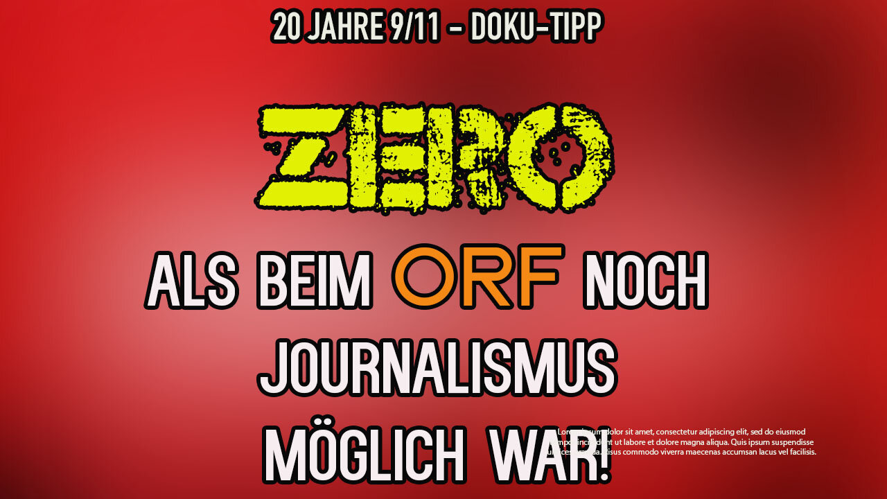 20 JAHRE 9/11 DOKU-TIPP: Als der ORF noch Schwurbelverbot hatte: " Zero" - Was geschah am 11.9.2001?