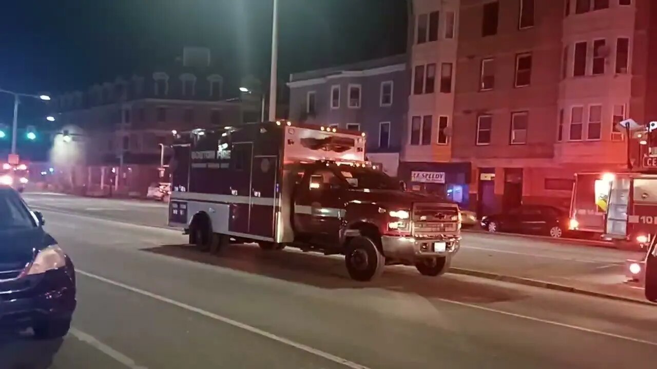 Boston fire department respond to an early morning fire at 314 Warren Street in Roxbury